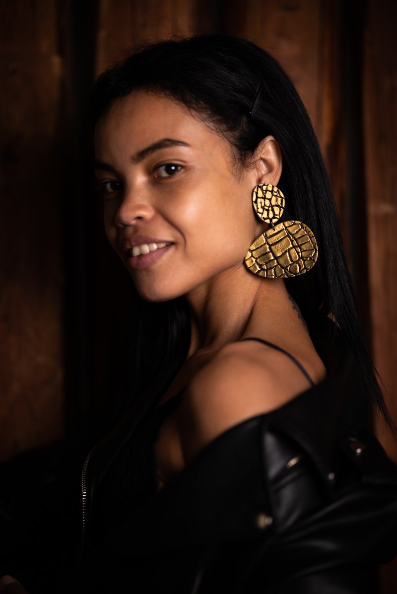 Etta Snake Pebble Drop Earrings - Ms.Meri Mak