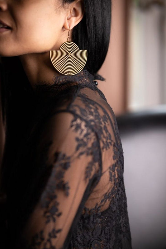Esperanza Spiral Semi-Circle Earring - Ms.Meri Mak