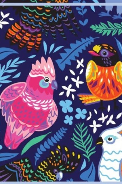 Oiseaux Art Silk Scarf - Ms.Meri Mak