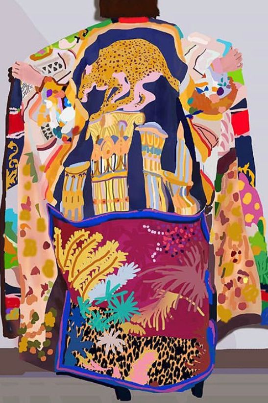 Santiago Paredes: Schlager Silk Scarf - Ms.Meri Mak