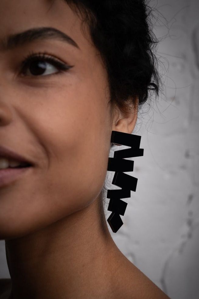 Emmeline Zig-Zag Statement Earrings - Ms.Meri Mak