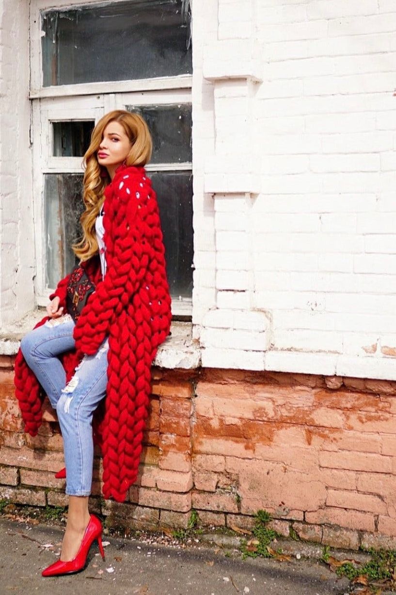 Jolie Knit Cardigan - Berry - Ms.Meri Mak