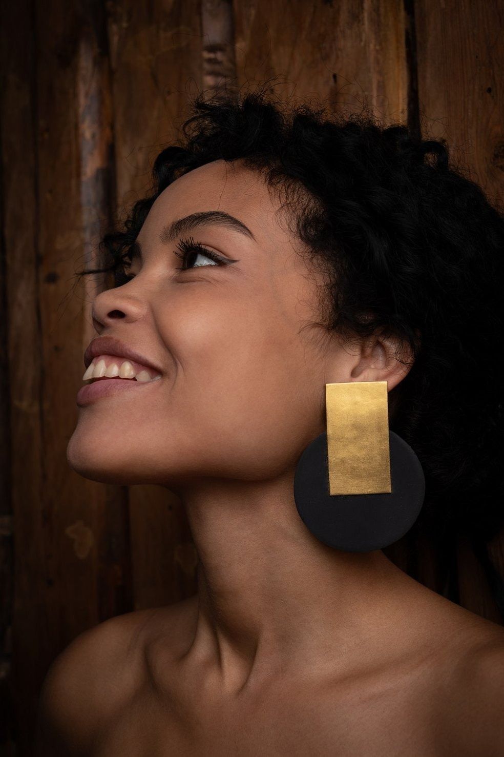 Evony Gold + Black Earrings - Ms.Meri Mak