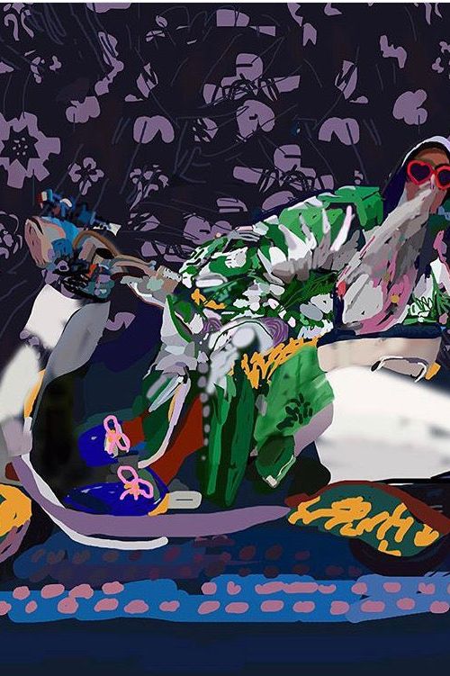 Santiago Paredes: Ingres Portrait Silk Scarf - Ms.Meri Mak