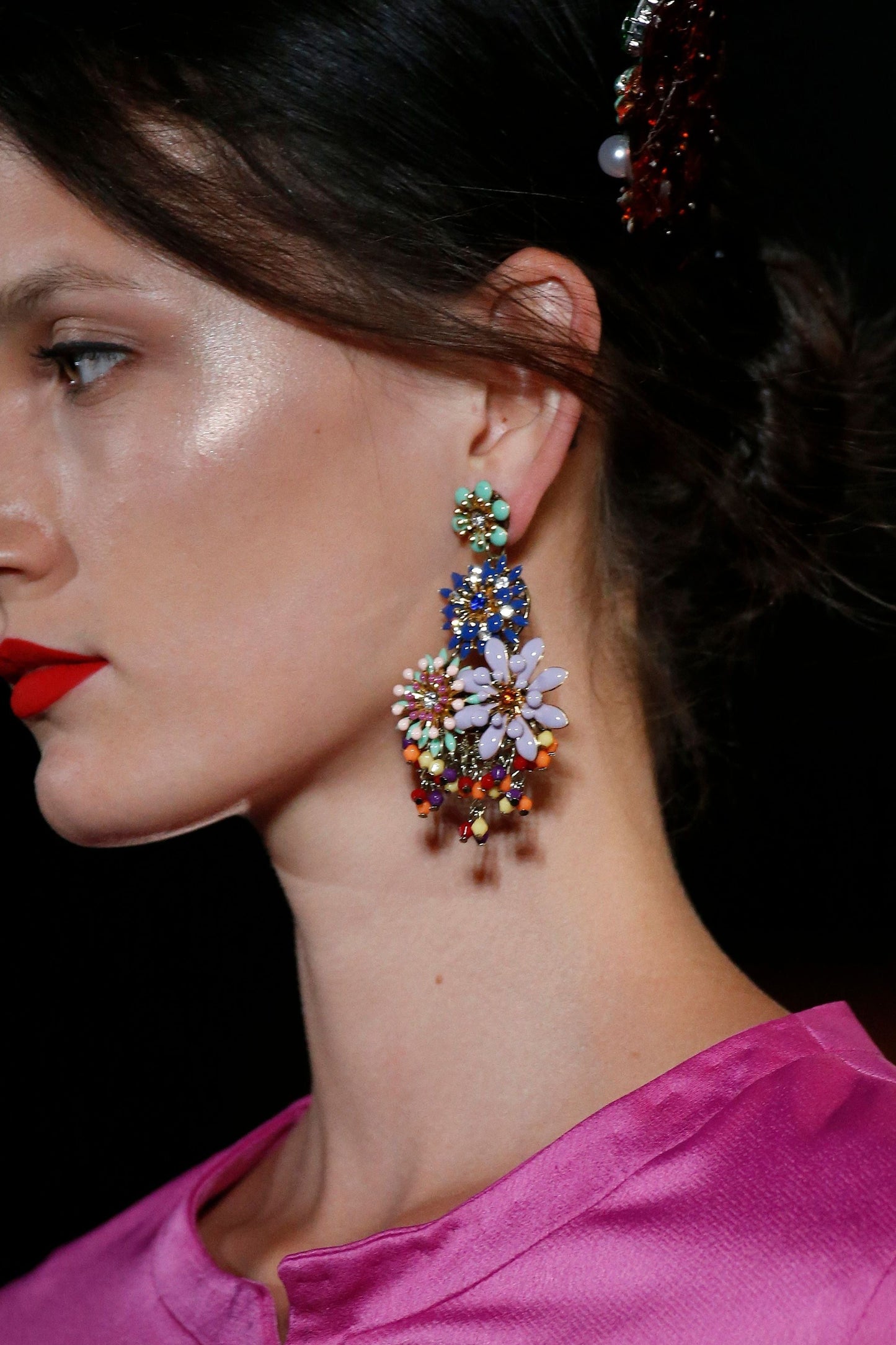 Made-in-Spain Cluster Drop Stone Earrings - Ms.Meri Mak