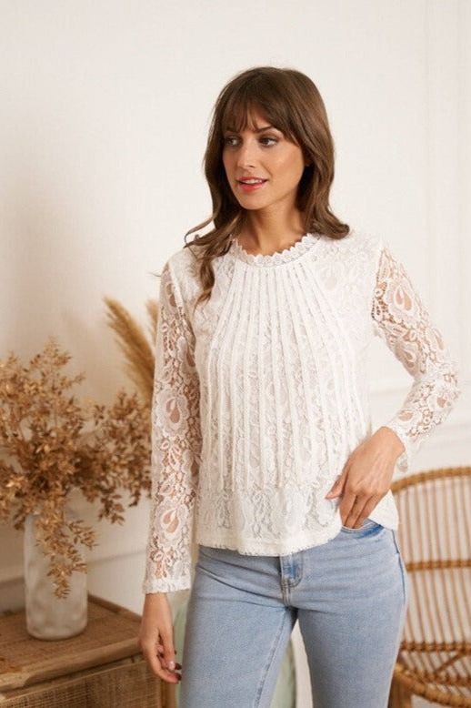 Cosmo lace blouse with band - Ms.Meri Mak