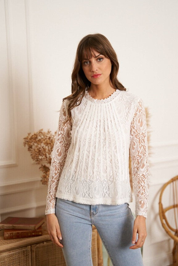Cosmo lace blouse with band - Ms.Meri Mak