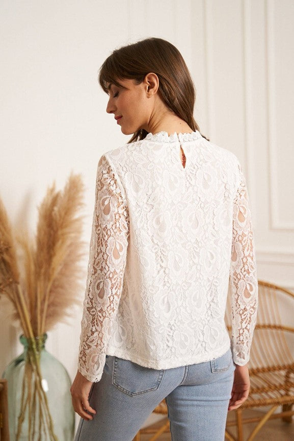 Cosmo lace blouse with band - Ms.Meri Mak