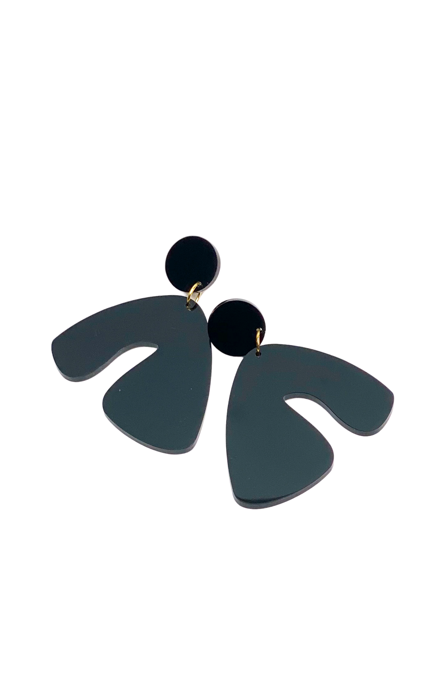 Ellaine Mirror-Black Arch Earrings - Ms.Meri Mak