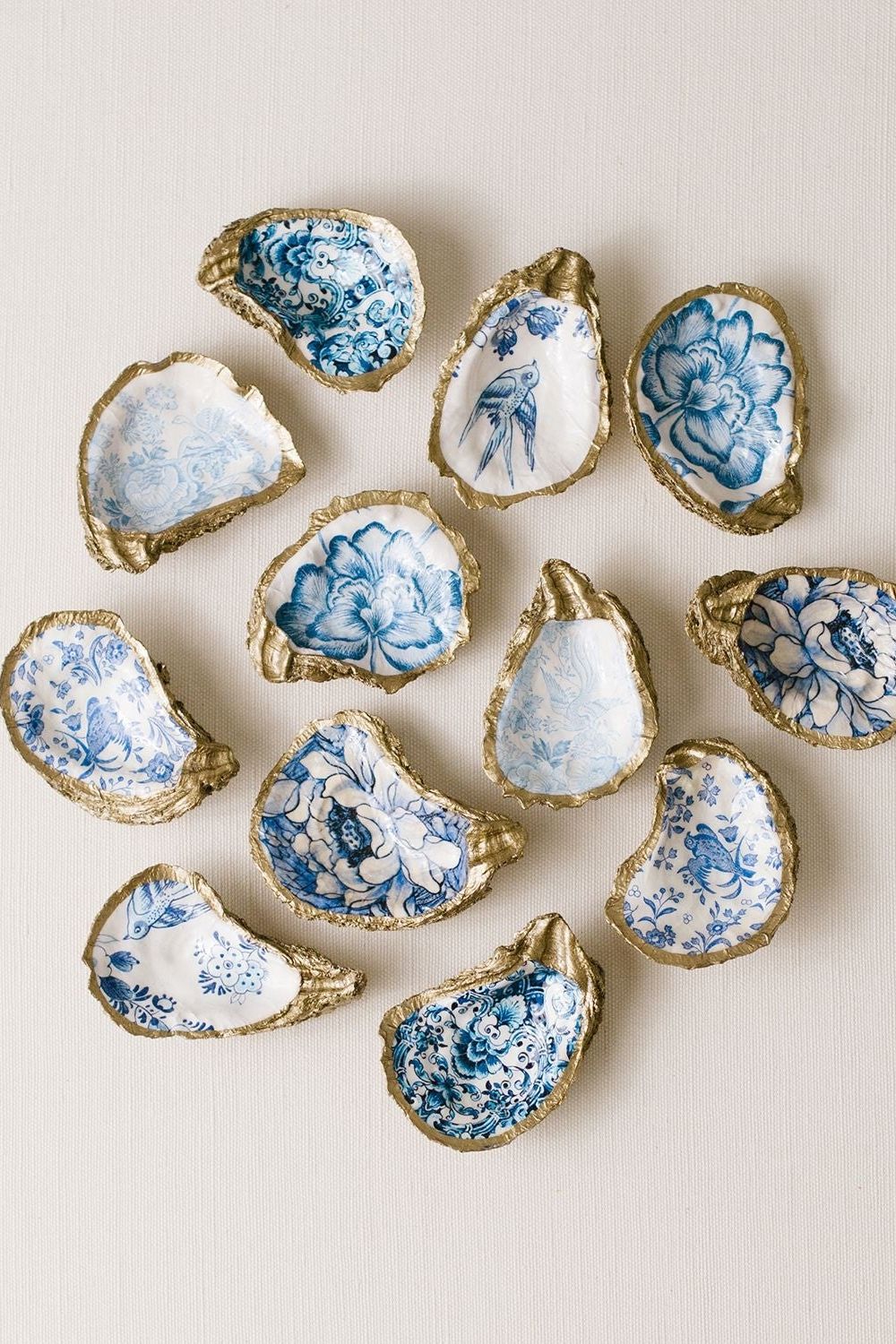 Indigo Decoupage Oyster Ring Dish - Ms.Meri Mak