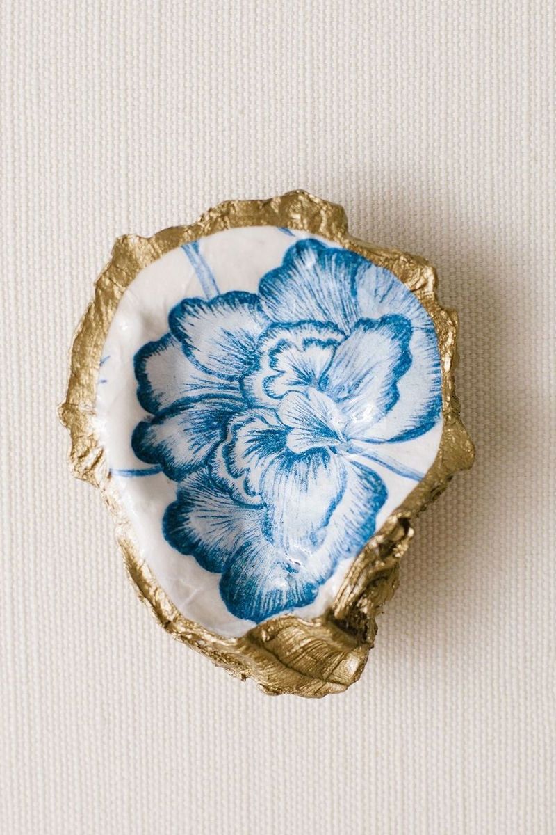 Indigo Decoupage Oyster Ring Dish - Ms.Meri Mak
