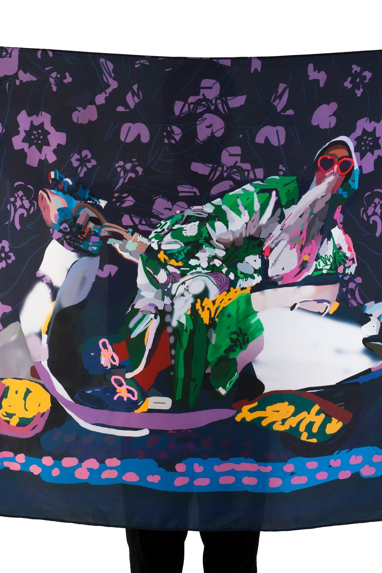 Santiago Paredes: Ingres Portrait Silk Scarf - Ms.Meri Mak