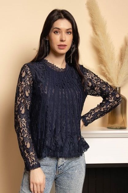 Cosmo lace blouse with band - Ms.Meri Mak