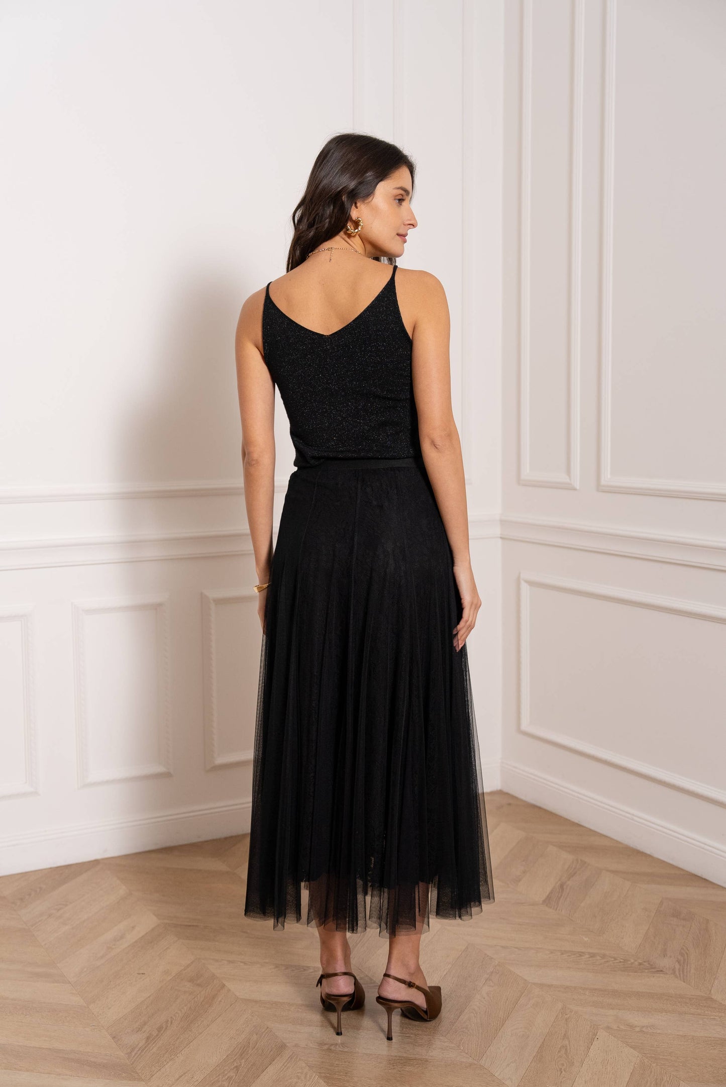 March Tulle Skirt With Lace Underlay