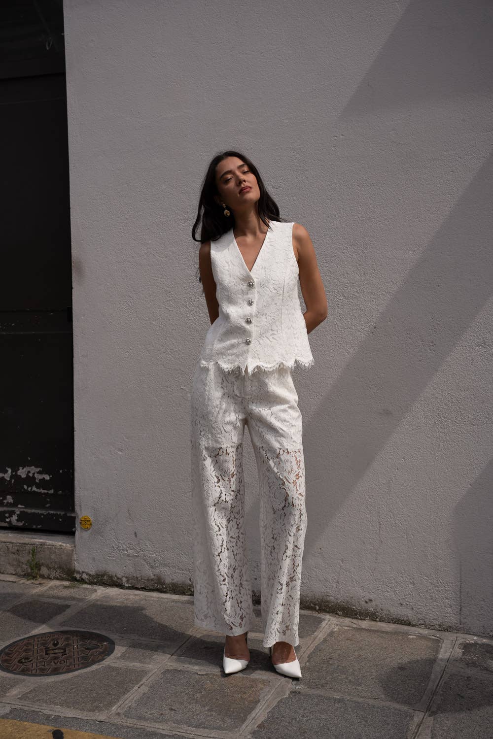 Lace top vest