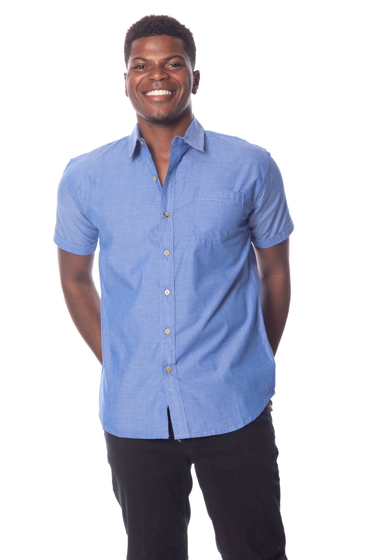 Chambray Short Sleeve Cotton Shirt