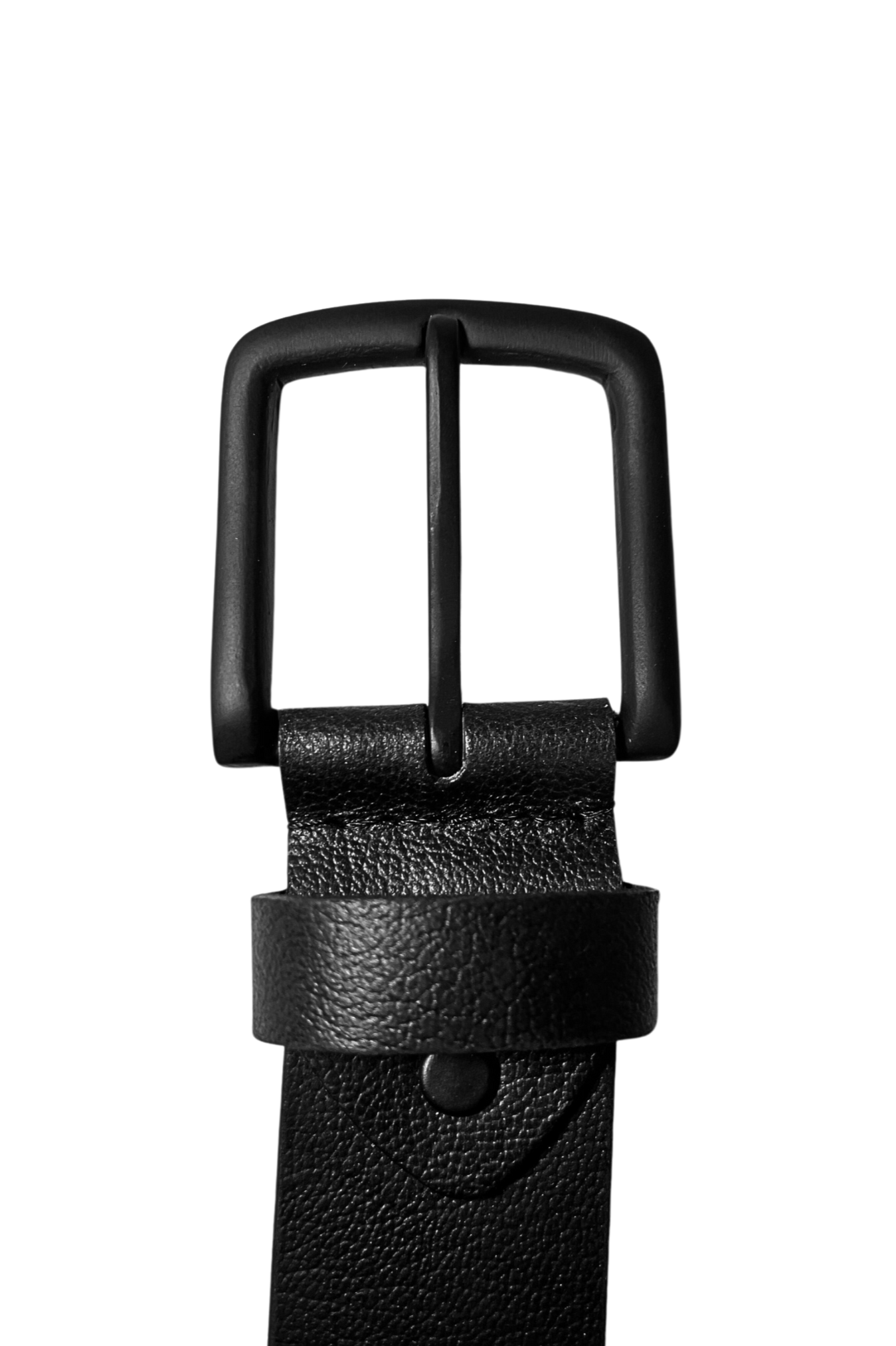 Simpson Black Leather Belt with Black Buckle