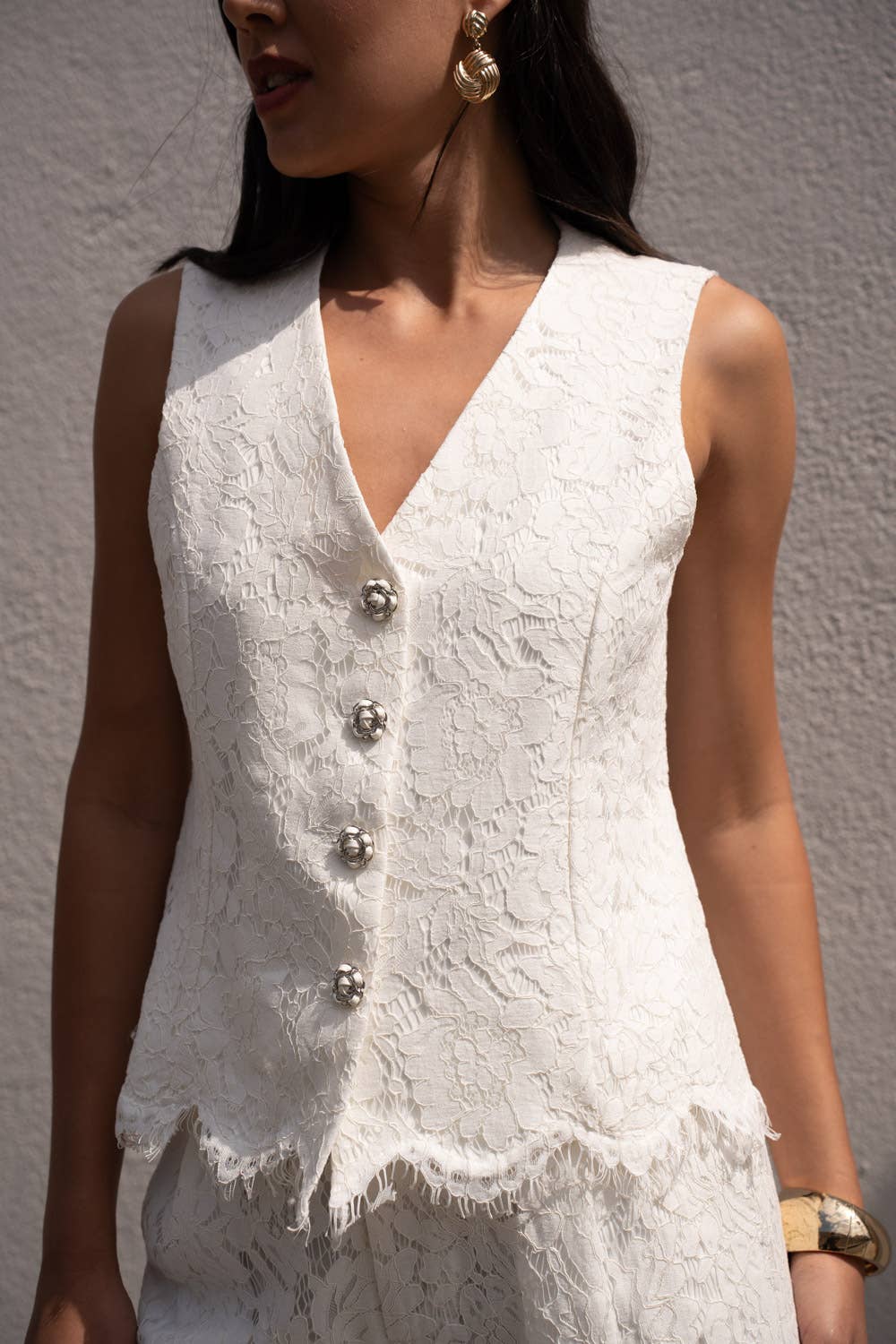 Lace top vest