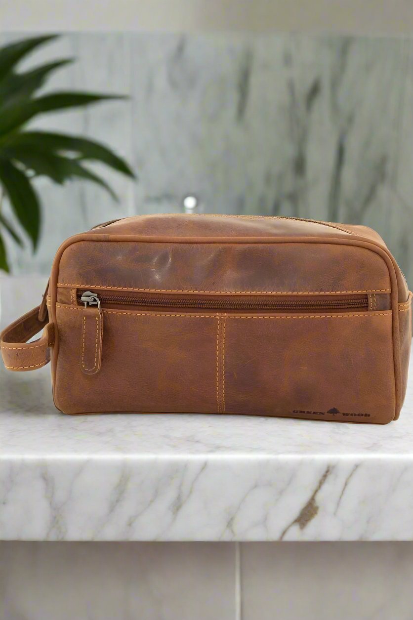 Banff "Wax Pull-up" Leather Toiletry Bag