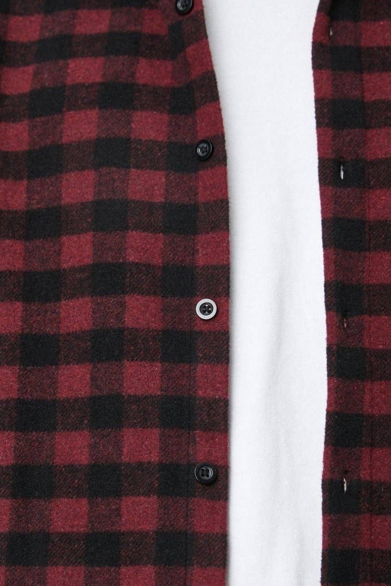 Michael Plaid Flannel Shirt Red and Black