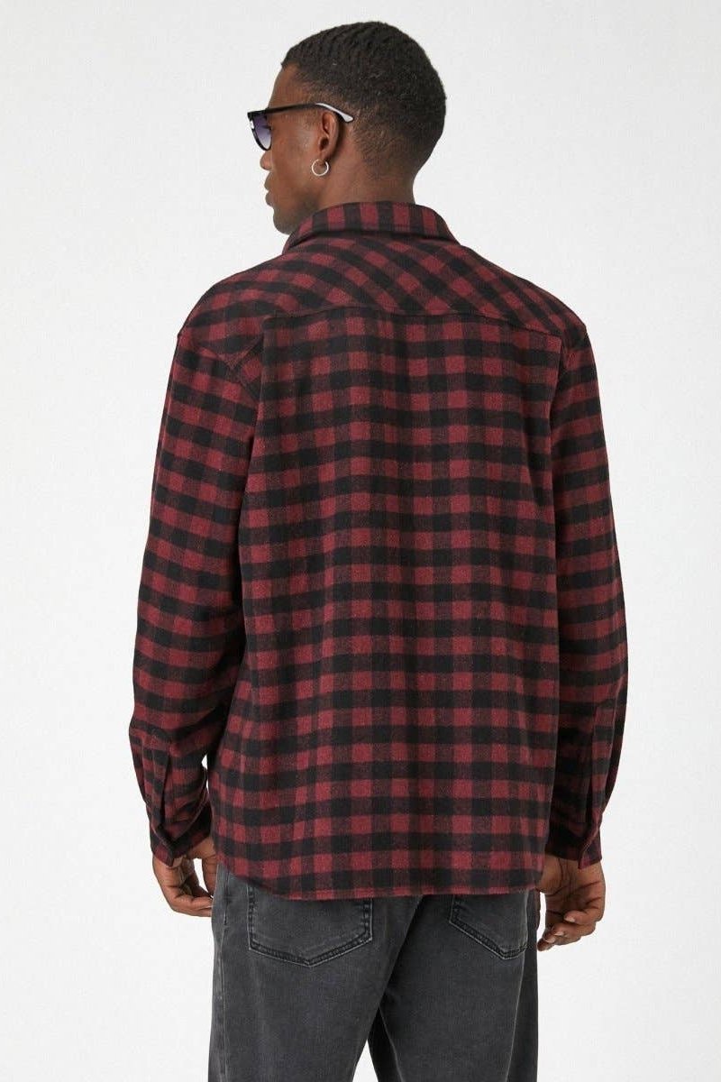 Michael Plaid Flannel Shirt Red and Black