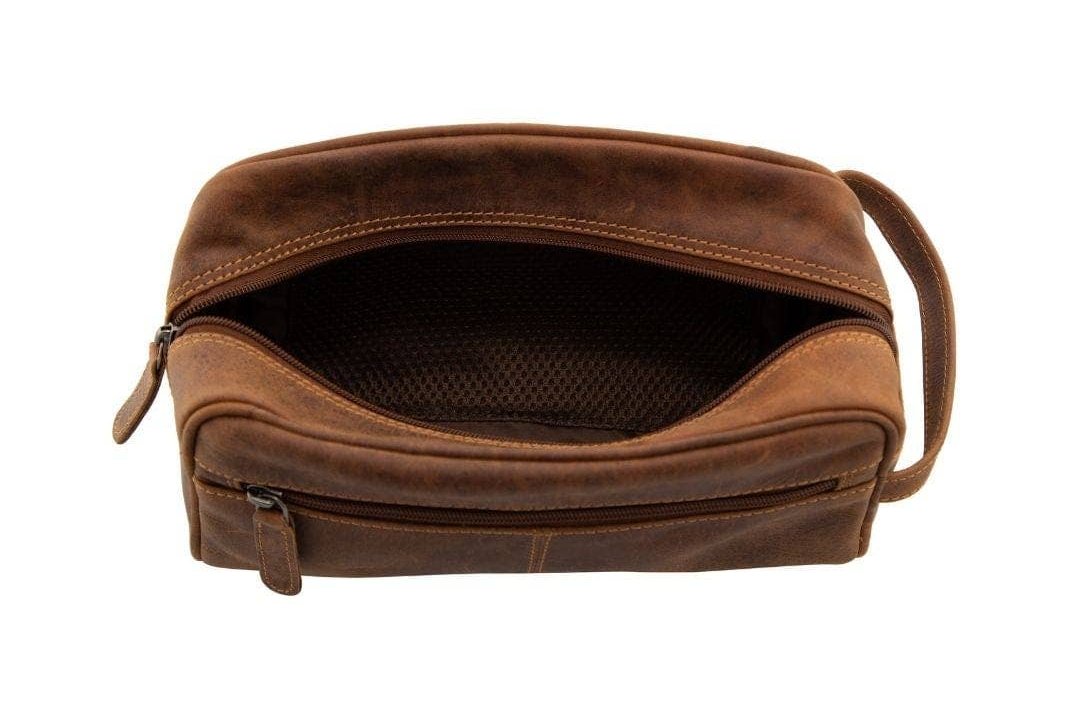 Banff "Wax Pull-up" Leather Toiletry Bag