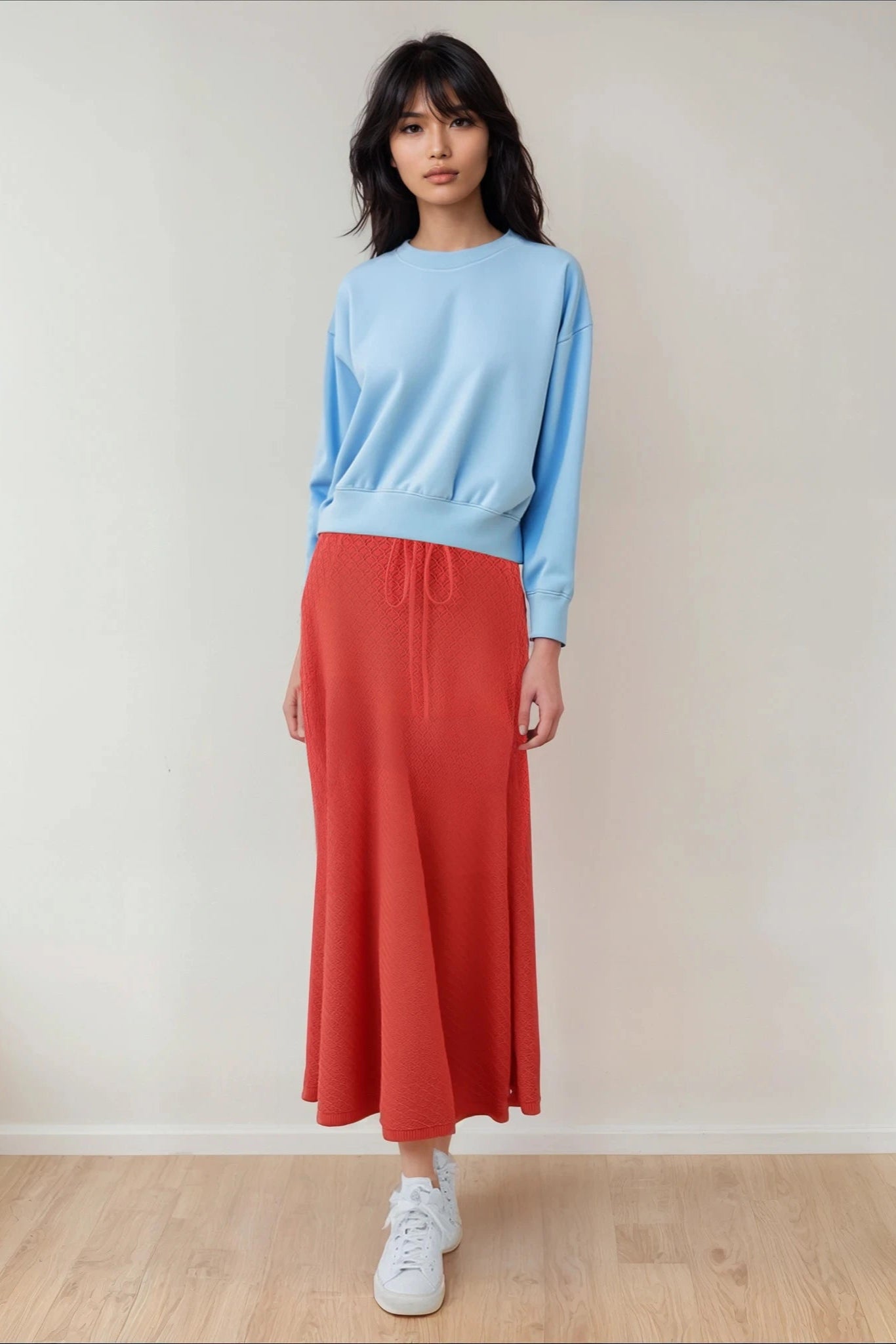 Affoue Red Cotton Skirt