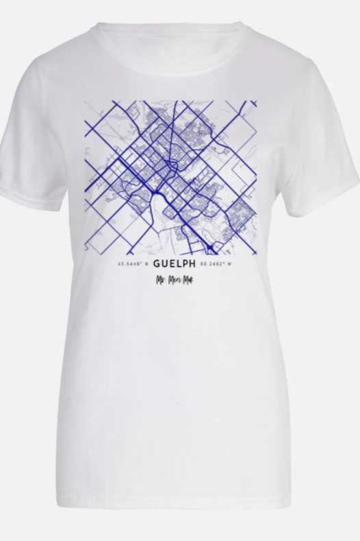 Tee-shirt avec carte du réseau de Guelph