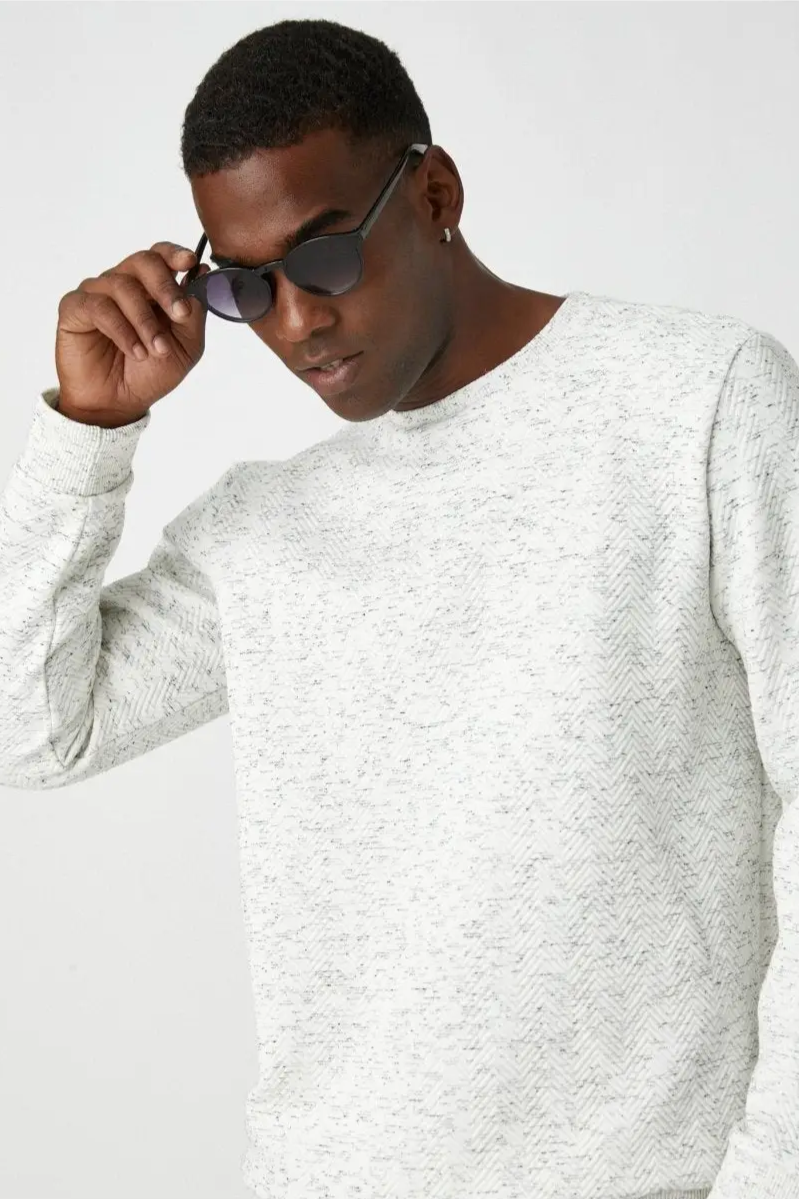 Koton Crew Neck Sweatshirt in White