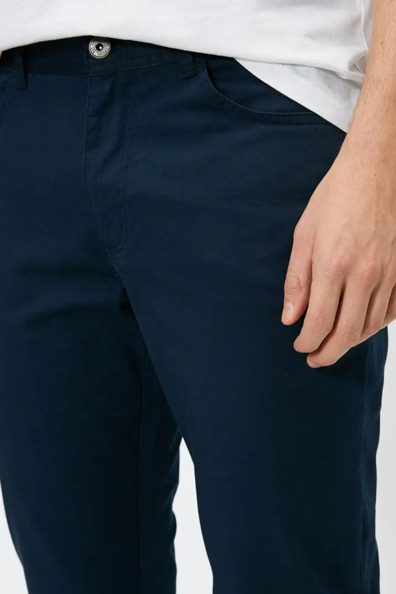 Slim Fit Twill Pants in Navy