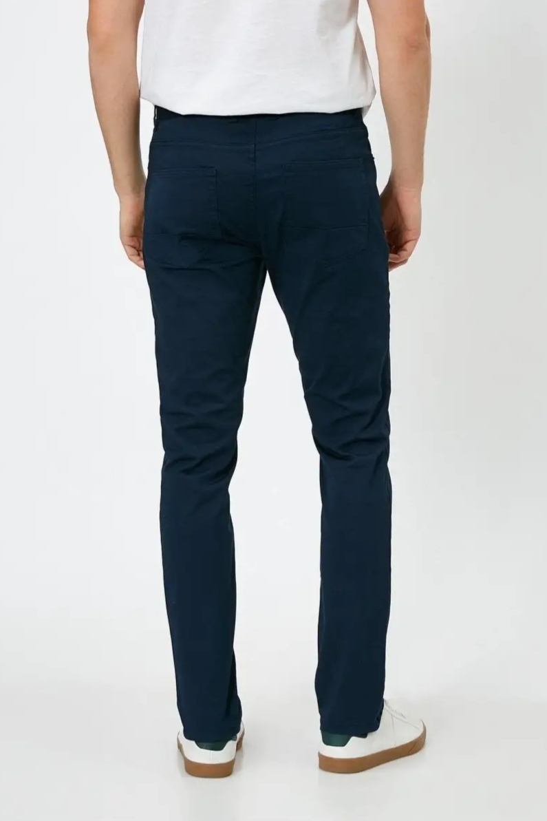 Slim Fit Twill Pants in Navy