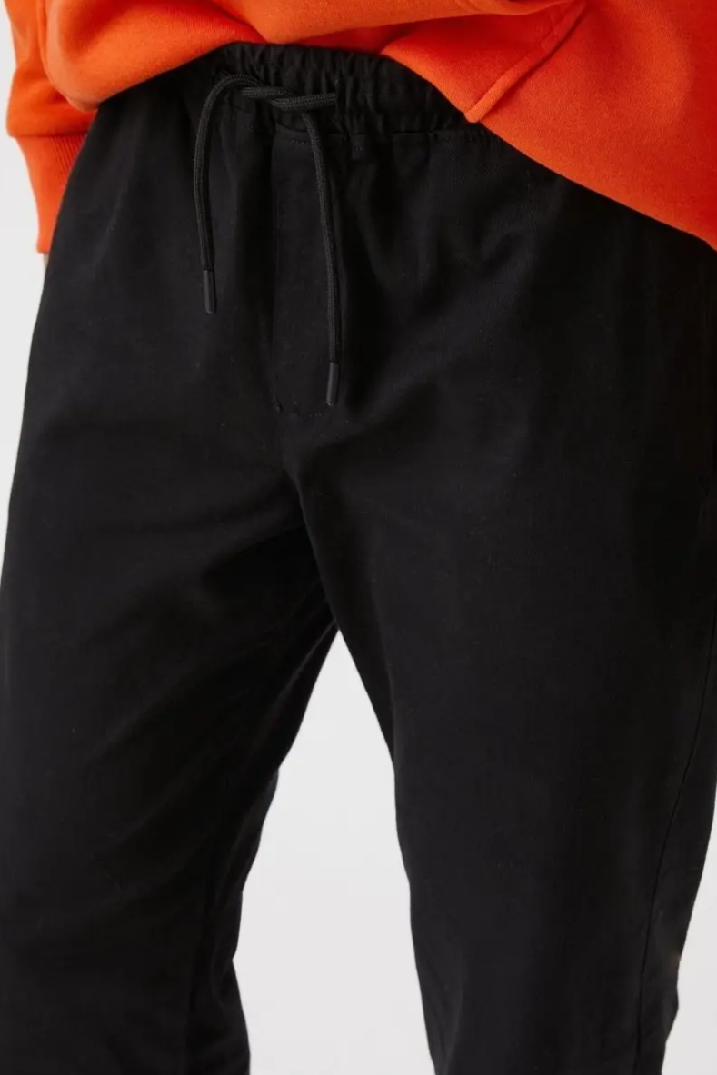 Koton Stretch Twill Jogger Pants in Black