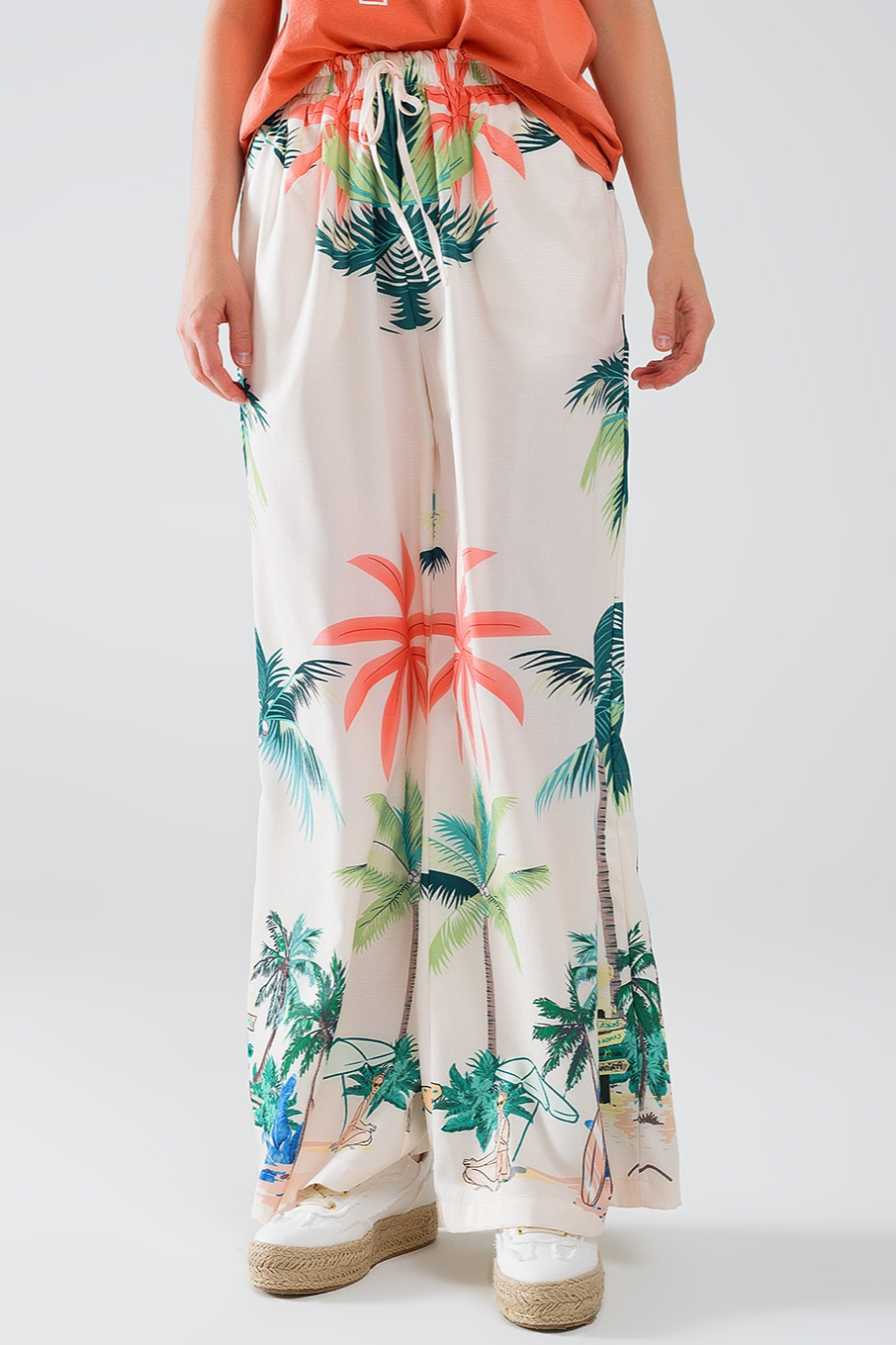 Relaxed Tropical Print Pants