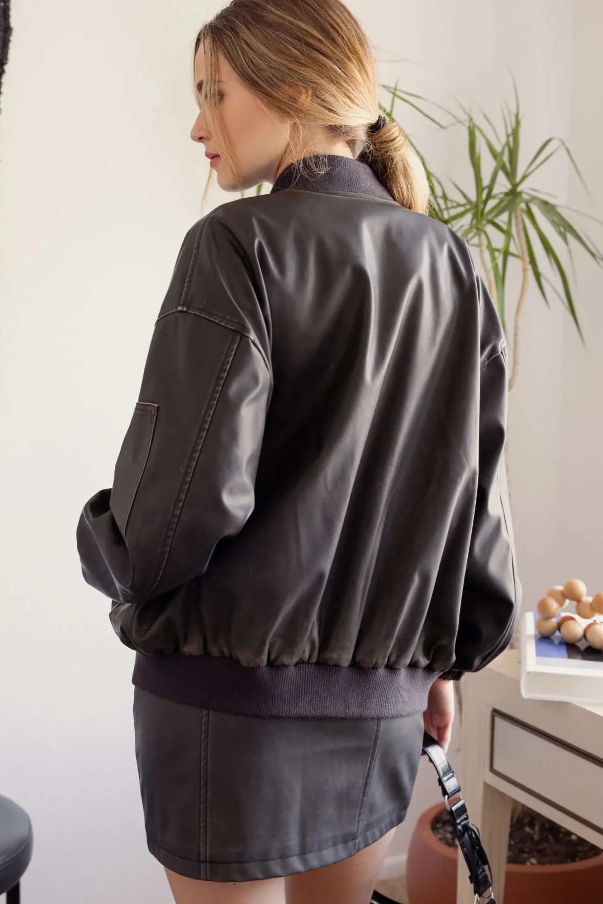 Breas Bomber Jacket in Chocolate