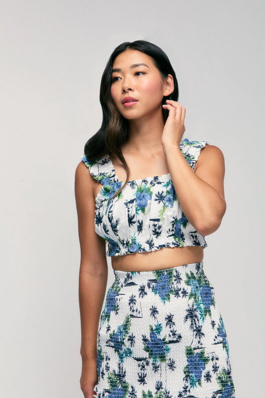Ruched Floral Tank