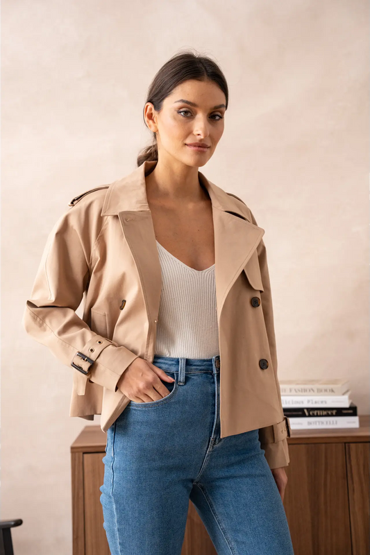 Oz Cropped Cotton Trench Coat