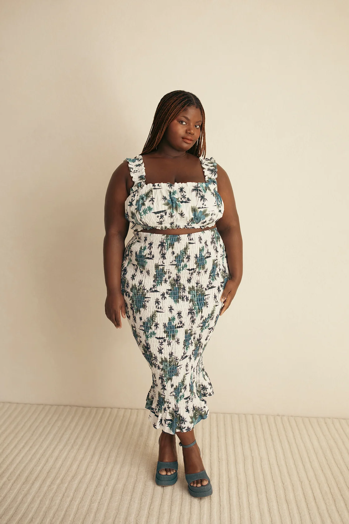 Ruched Floral Tank