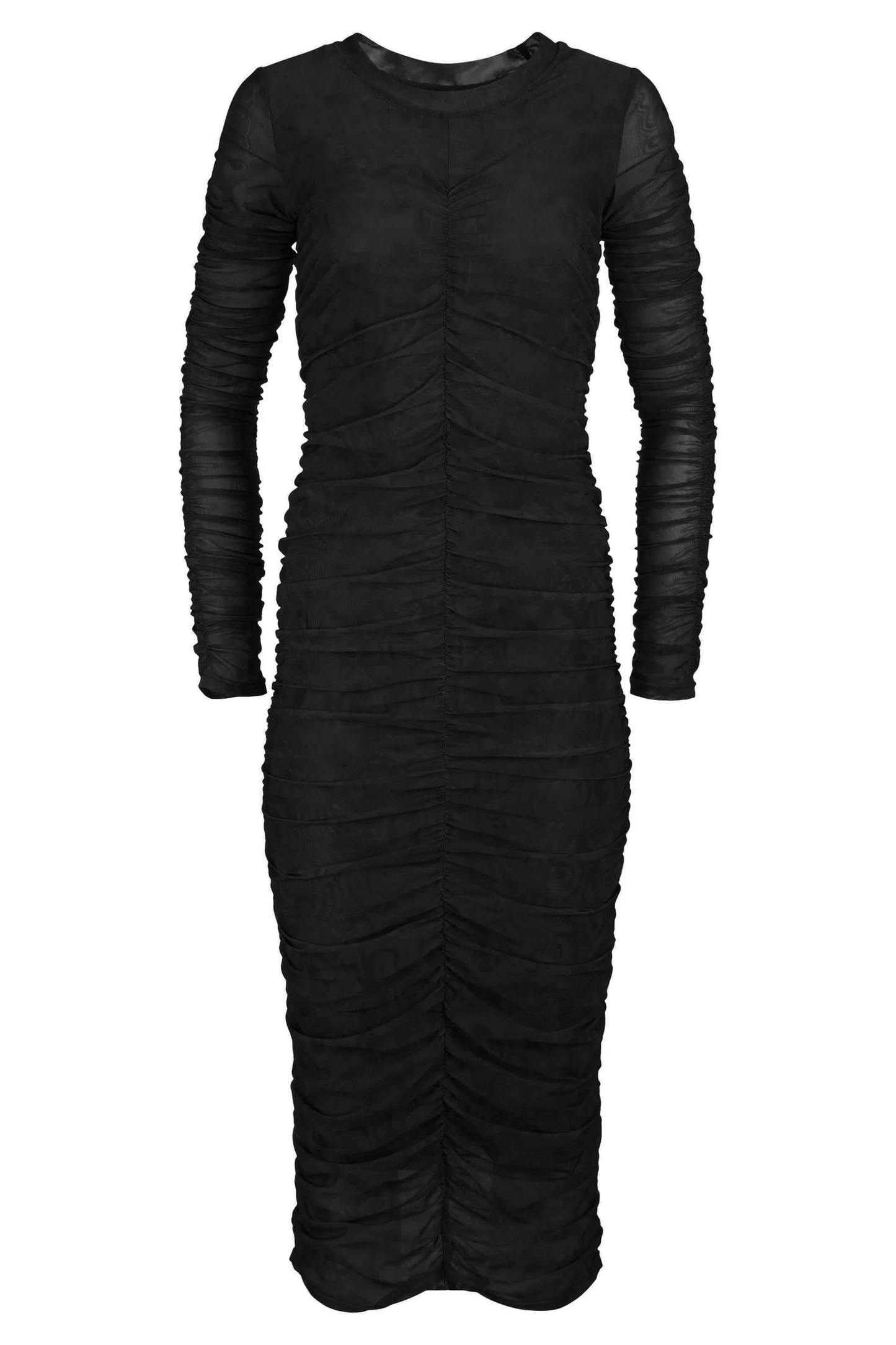 Hilary Macmillan Ruched Sleeved Mesh Dress