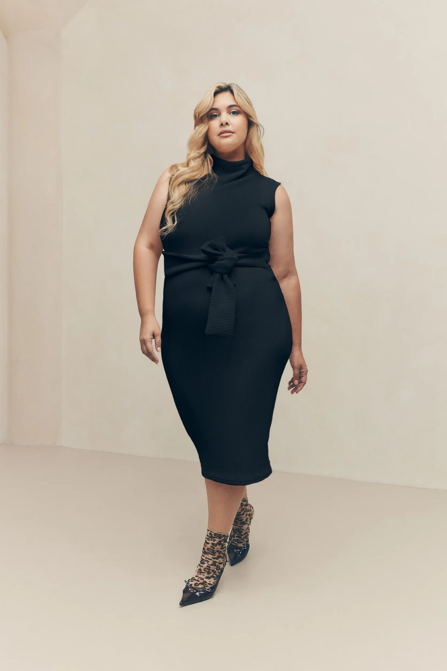 Hilary MacMillian Belted Midi Dress