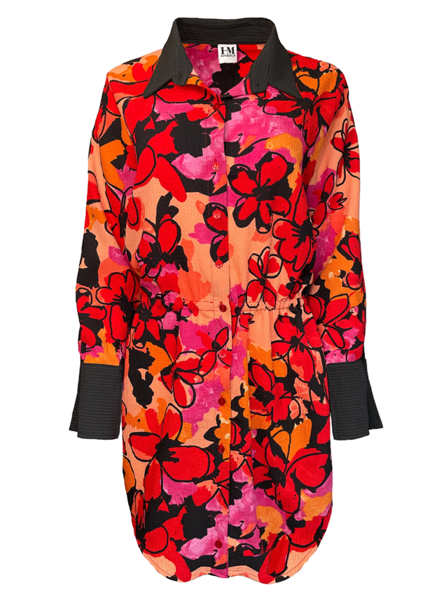 Hilary MacMillan Oversized Abstract Floral Blouse Dress - Ms.Meri Mak