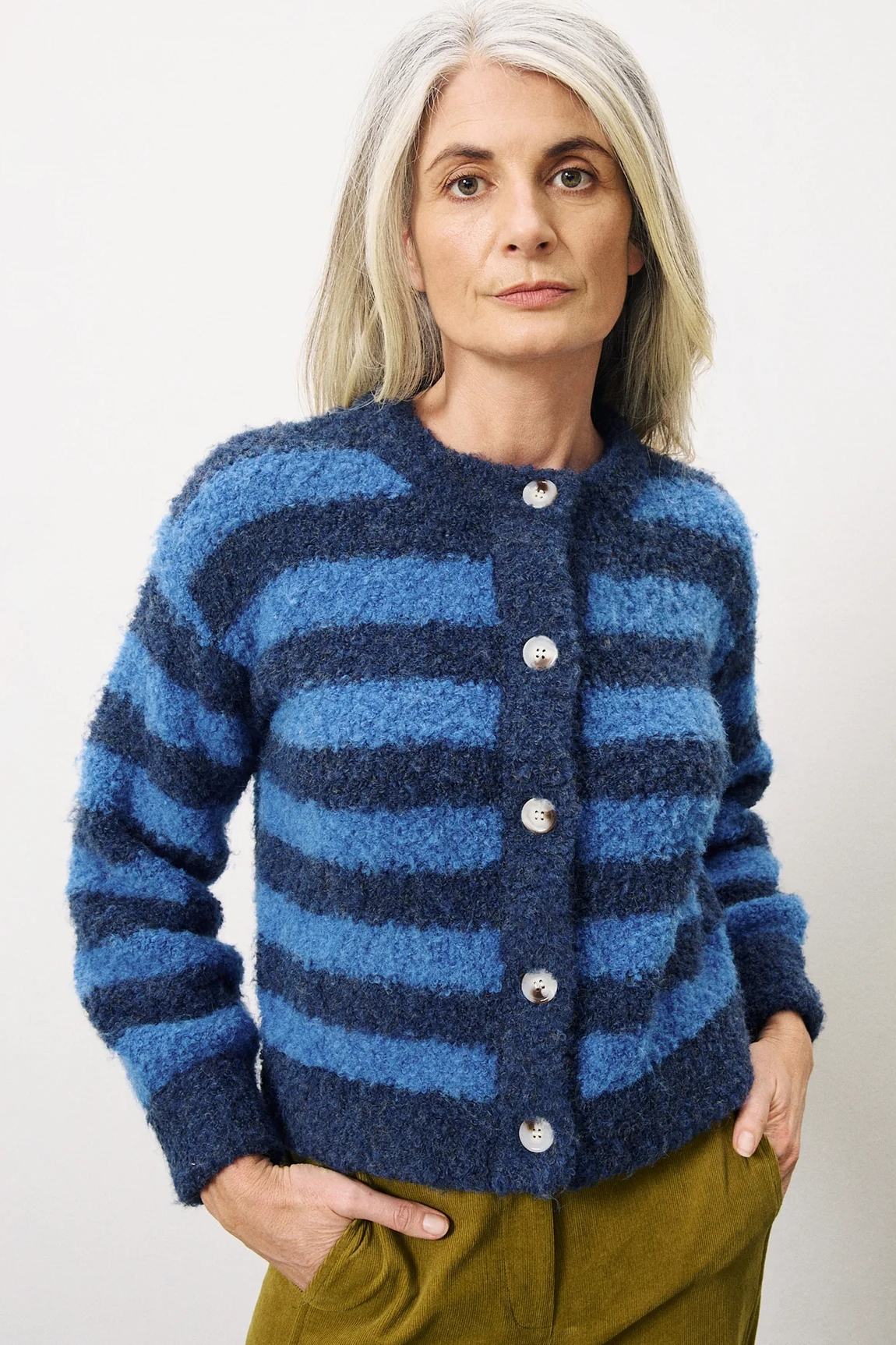 Megane Striped Blue Cardigan