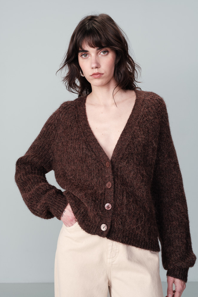 Naster Cardigan en Chocolat