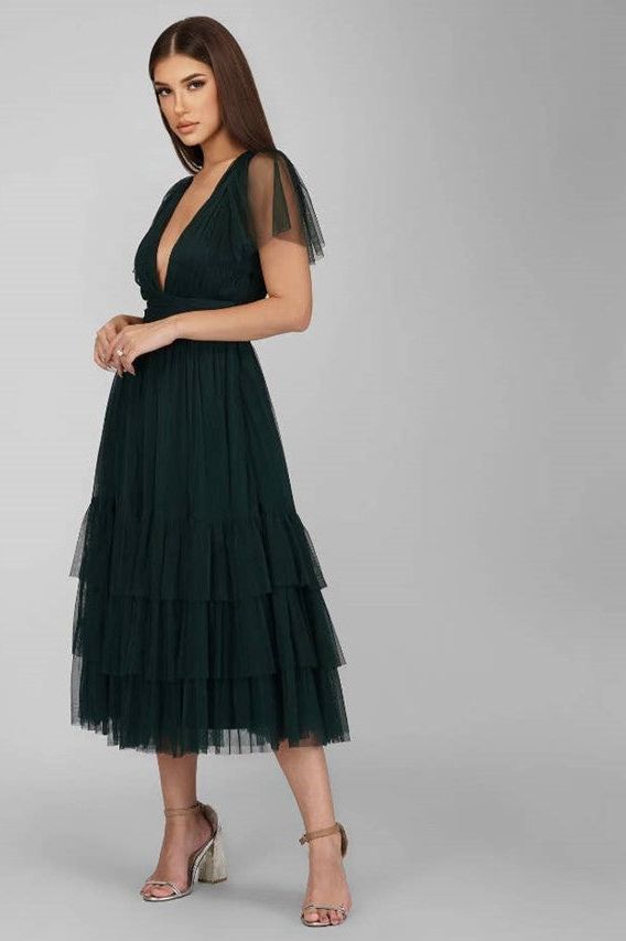 Collection Limited-Edition Waterfall Sleeve Tulle Dress - Ms.Meri Mak