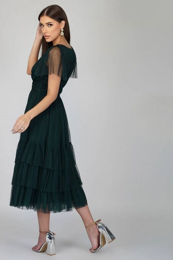 Collection Limited-Edition Waterfall Sleeve Tulle Dress - Ms.Meri Mak