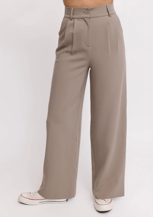 S+T HARPER WIDE LEG PANT II IN DEEP TAUPE