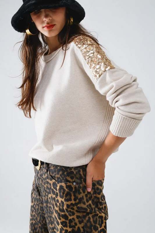 Sequin Shoulder Sweater