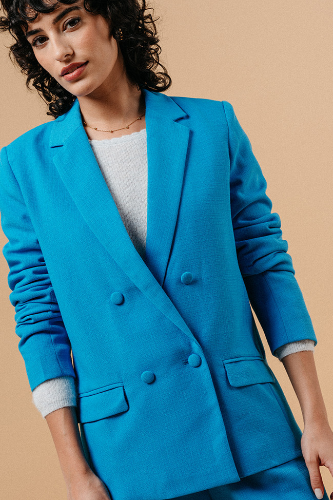 Mazarine Relaxed Double-Breasted Blazer