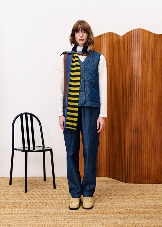 Baudelaire Quilted Navy Blue Vest