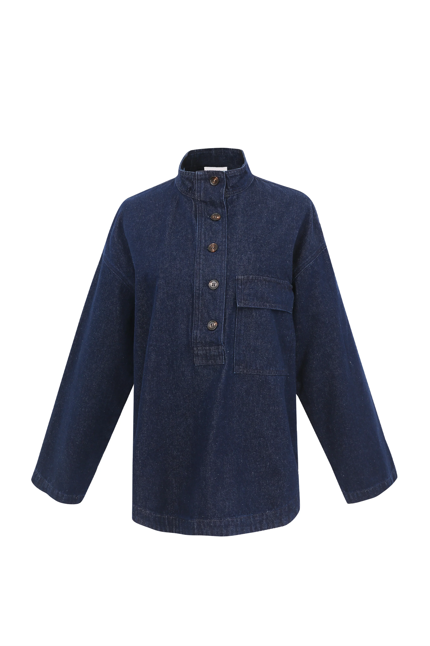 Solaine Top en Denim Popover