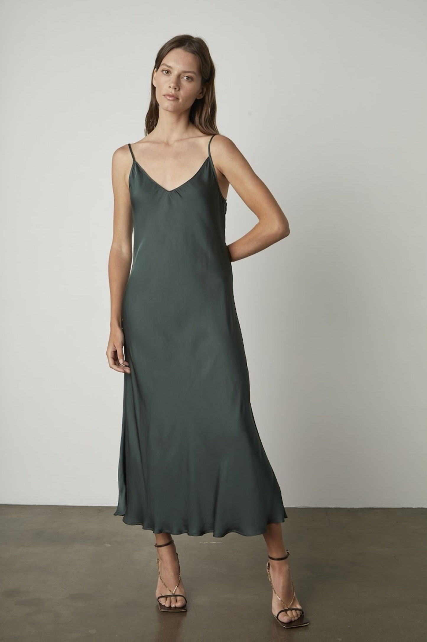 Poppy Satin Viscose Sleeveless Dress by Velvet